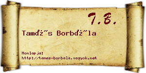 Tamás Borbála névjegykártya